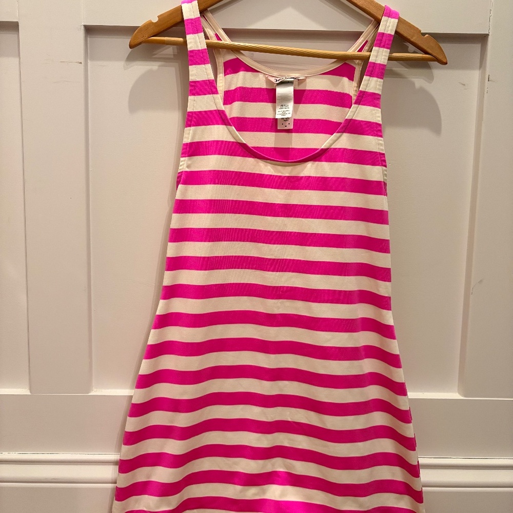 Juicy Couture Y2K Pink Stripe Tank Dress Racerback